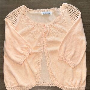 Laced Knitted Floral Cardigan